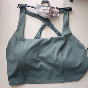 Avia Square Neck Sports Bra XXXL Medium Support Racerback Green NWT